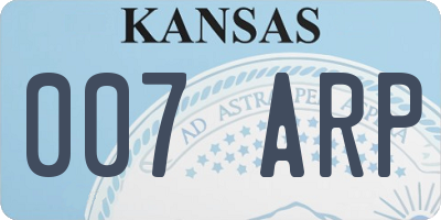 KS license plate 007ARP