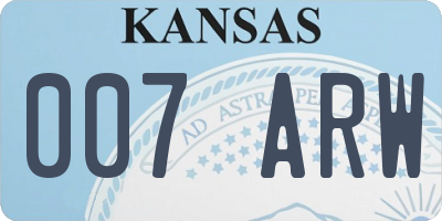 KS license plate 007ARW