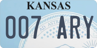 KS license plate 007ARY