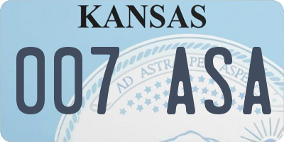 KS license plate 007ASA