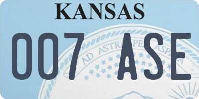 KS license plate 007ASE