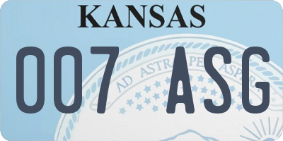 KS license plate 007ASG