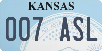 KS license plate 007ASL