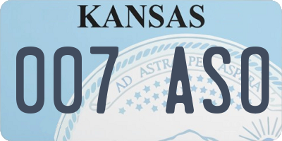 KS license plate 007ASO