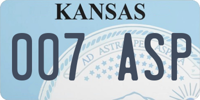 KS license plate 007ASP