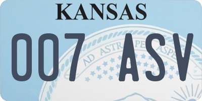 KS license plate 007ASV