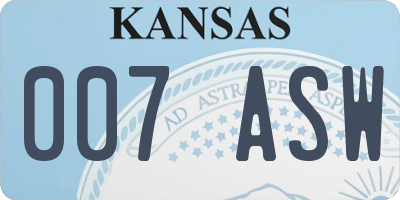 KS license plate 007ASW