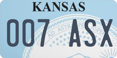 KS license plate 007ASX