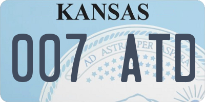 KS license plate 007ATD