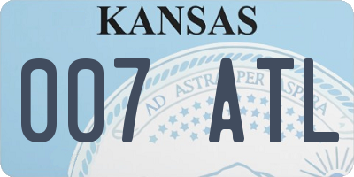 KS license plate 007ATL