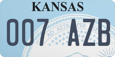 KS license plate 007AZB
