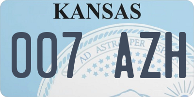 KS license plate 007AZH