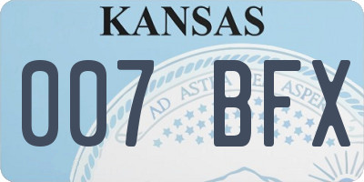 KS license plate 007BFX