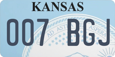 KS license plate 007BGJ