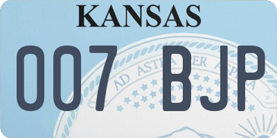 KS license plate 007BJP
