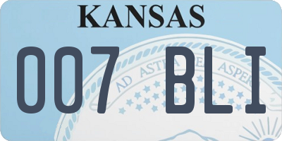 KS license plate 007BLI