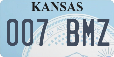 KS license plate 007BMZ