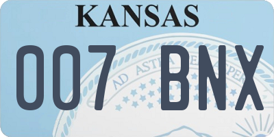 KS license plate 007BNX