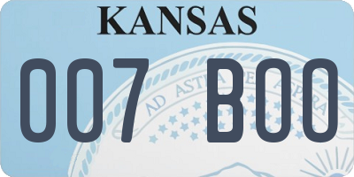 KS license plate 007BOO