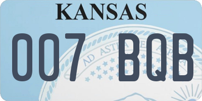KS license plate 007BQB