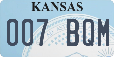 KS license plate 007BQM