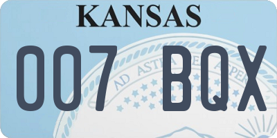 KS license plate 007BQX