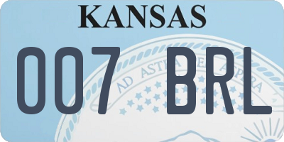 KS license plate 007BRL