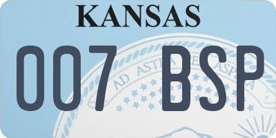 KS license plate 007BSP