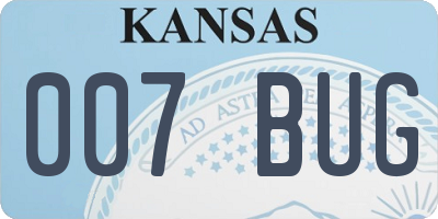 KS license plate 007BUG