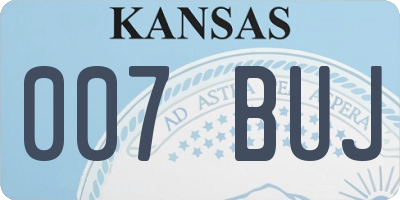 KS license plate 007BUJ