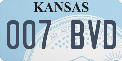 KS license plate 007BVD