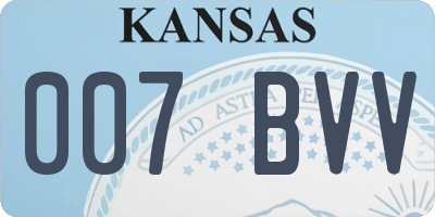 KS license plate 007BVV