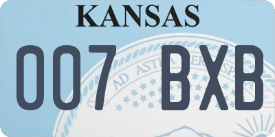 KS license plate 007BXB