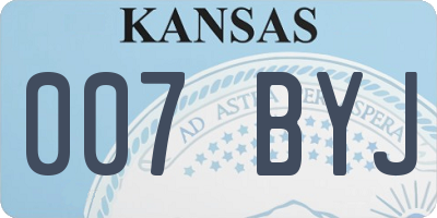 KS license plate 007BYJ