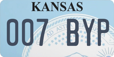 KS license plate 007BYP
