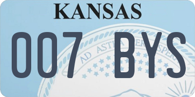 KS license plate 007BYS