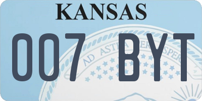 KS license plate 007BYT