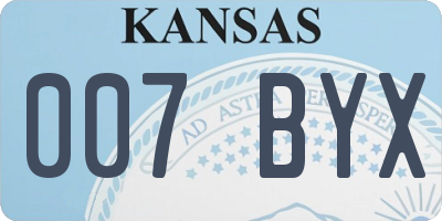 KS license plate 007BYX
