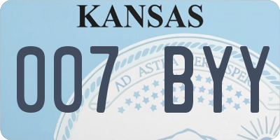 KS license plate 007BYY
