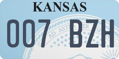 KS license plate 007BZH