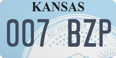 KS license plate 007BZP