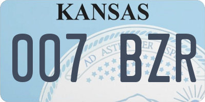 KS license plate 007BZR