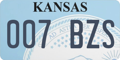 KS license plate 007BZS