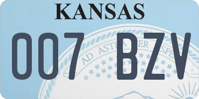 KS license plate 007BZV