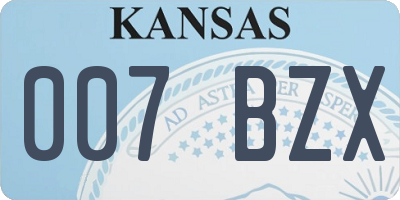 KS license plate 007BZX