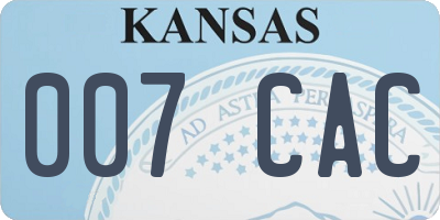 KS license plate 007CAC