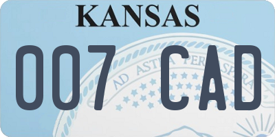 KS license plate 007CAD