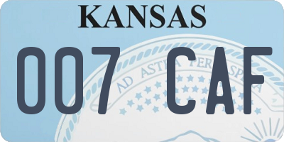 KS license plate 007CAF