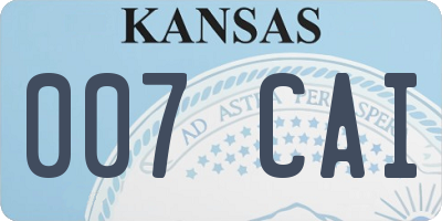 KS license plate 007CAI