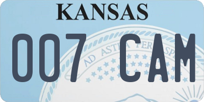 KS license plate 007CAM